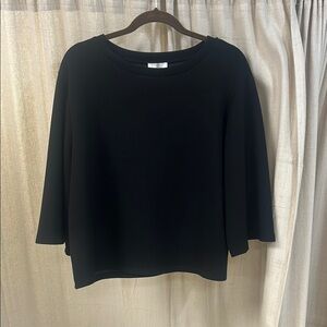 Black Cropped Half Sleeve Top - P Cill